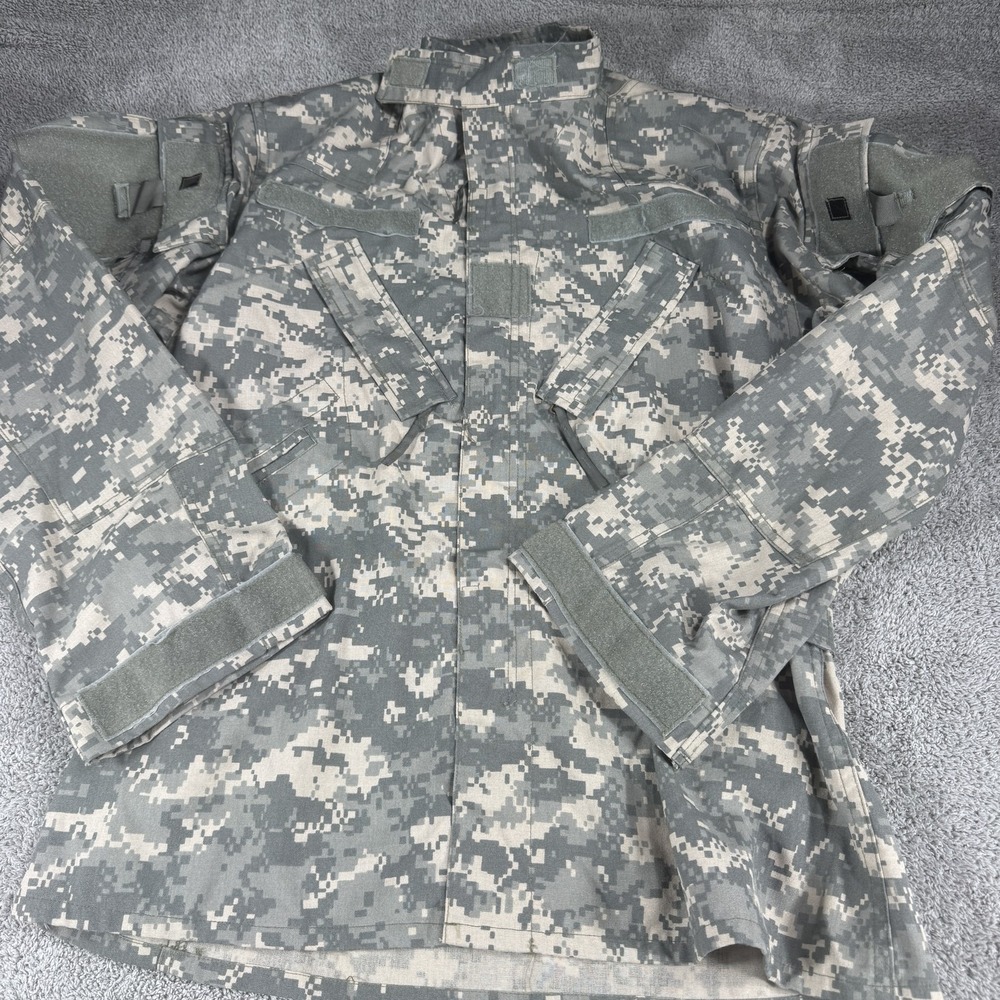 Military Issue Gray Camo Combat Jacket Mens Medium Short Digital Tactical Army